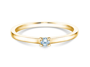 Engagement ring Modern in 14K yellow gold with diamond 0.07ct G/SI