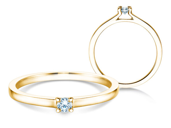 Engagement ring Modern in 14K yellow gold with diamond 0.07ct G/SI