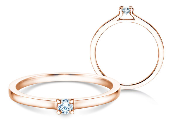 Engagement ring Modern in 18K rosé gold with diamond 0.07ct H/SI