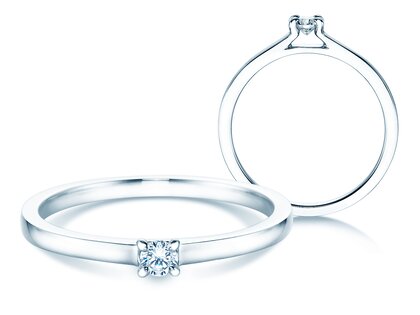 Engagement ring Modern in silver 925/- with diamond 0.07ct H/SI