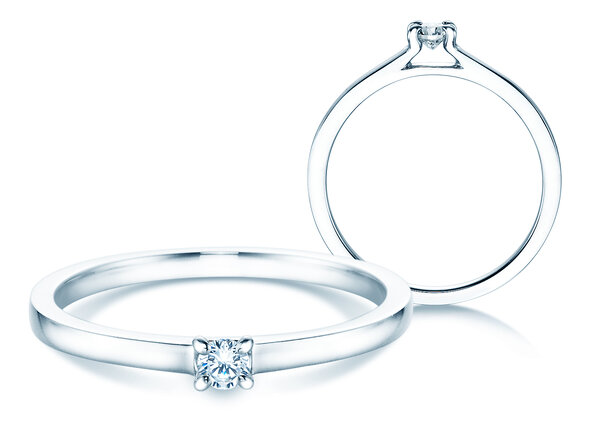 Engagement ring Modern in silver 925/- with diamond 0.07ct H/SI