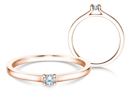Engagement ring Modern in 18K rosé gold with diamond 0.07ct G/SI