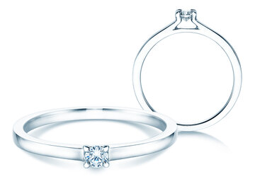 Engagement ring Modern in white gold