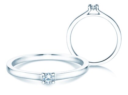 Engagement ring Modern in white gold