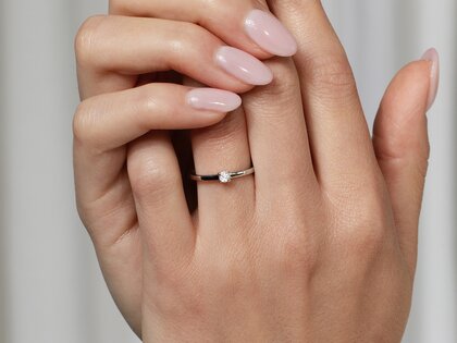 Engagement ring Modern in 14K white gold with diamond 0.10ct G/SI