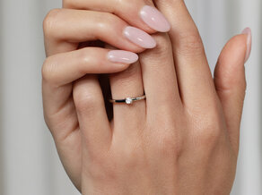 Engagement ring Modern in 14K white gold with diamond 0.10ct G/SI