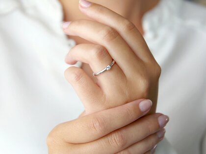 Engagement ring Modern in 14K white gold with diamond 0.10ct G/SI