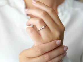 Engagement ring Modern in 14K white gold with diamond 0.10ct G/SI