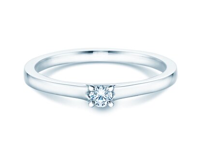 Engagement ring Modern in 14K white gold with diamond 0.10ct G/SI
