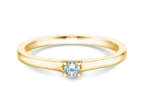 Engagement ring Modern in 14K yellow gold with diamond 0.10ct H/SI