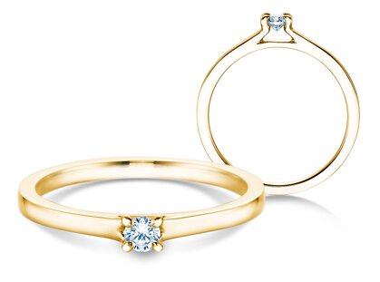 Engagement ring Modern in 14K yellow gold with diamond 0.10ct G/SI