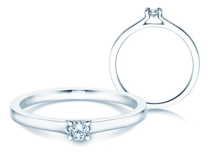 Engagement ring Modern in 14K white gold with diamond 0.10ct G/SI
