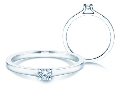 Engagement ring Modern in silver 925/- with diamond 0.10ct G/SI