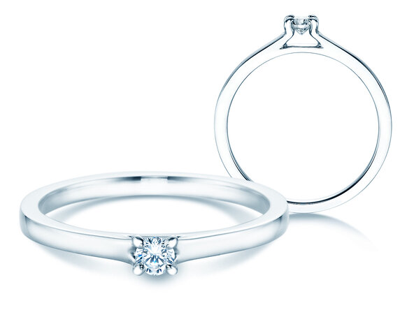 Engagement ring Modern in 14K white gold with diamond 0.10ct G/SI