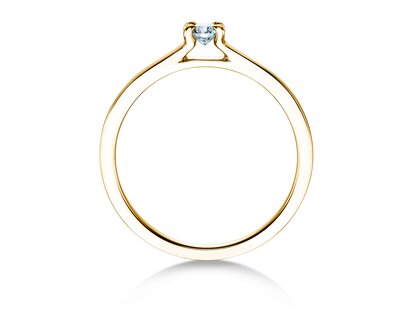Engagement ring Modern in 14K yellow gold with diamond 0.10ct H/SI