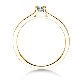 Engagement ring Modern in 14K yellow gold with diamond 0.10ct H/SI