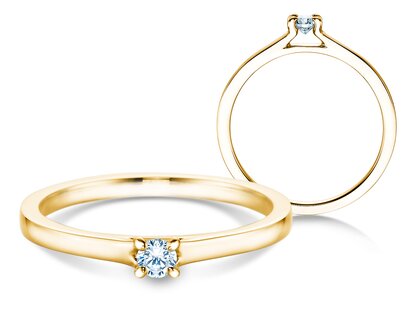 Engagement ring Modern in 18K yellow gold with diamond 0.10ct G/SI