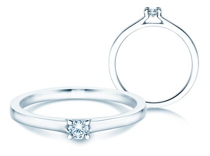 Engagement ring Modern in platinum 950/- with diamond 0.10ct G/SI