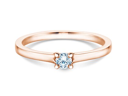 Engagement ring Modern in 18K rosé gold with lab-grown diamond 0.15ct E/VS
