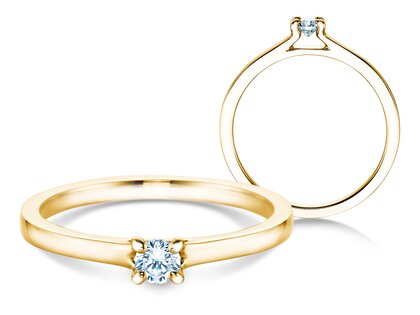 Engagement ring Modern in yellow gold