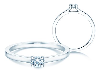 Engagement ring Modern in 18K white gold with diamond 0.15ct G/SI