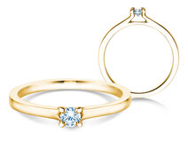 Engagement ring Modern in 18K yellow gold with diamond 0.15ct G/SI
