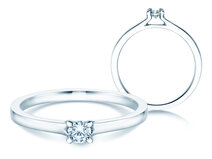 Engagement ring Modern in 18K white gold with diamond 0.15ct G/SI
