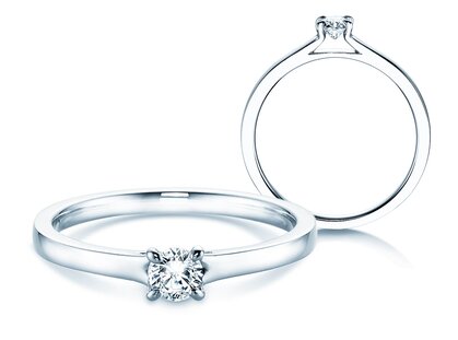 Engagement ring Modern in platinum 950/- with diamond 0.20ct G/SI