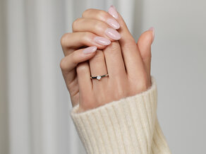 Engagement ring Modern in 14K white gold with diamond 0.30ct H/SI