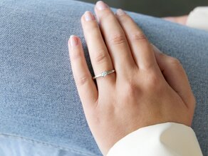 Engagement ring Modern in 9K white gold with diamond 0.25ct H/SI