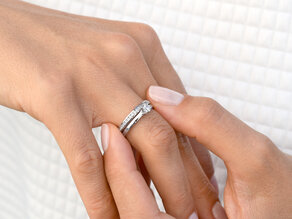 Engagement ring Modern in 9K white gold with diamond 0.25ct H/SI