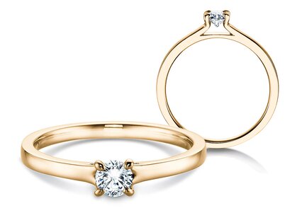 Engagement ring Modern in 14K yellow gold with diamond 0.25ct H/SI