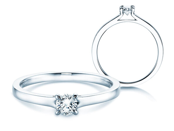 Engagement ring Modern in 9K white gold with diamond 0.25ct H/SI