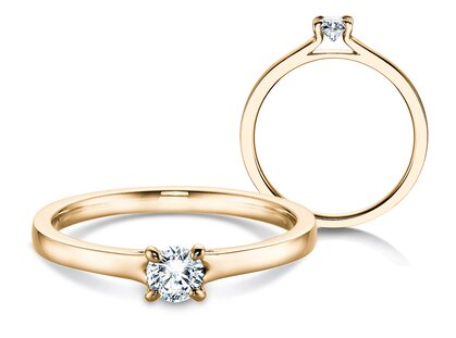 Engagement ring Modern in 14K yellow gold with diamond 0.20ct G/SI
