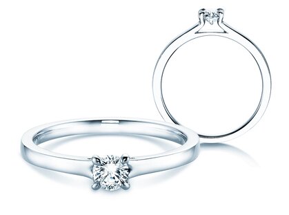Engagement ring Modern in platinum 950/- with diamond 0.25ct G/SI