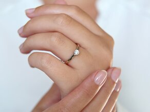 Engagement ring Modern in 14K white gold with diamond 0.30ct H/SI