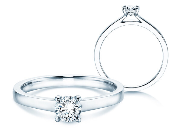 Engagement ring Modern in 14K white gold with diamond 0.30ct H/SI