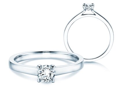 Engagement ring Modern in platinum 950/- with diamond 0.30ct G/SI