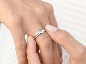 Engagement ring Modern in silver
