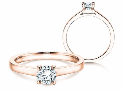 Engagement ring Modern in 14K rosé gold with diamond 0.40ct G/SI