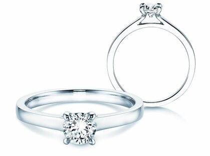 Engagement ring Modern in platinum 950/- with diamond 0.40ct G/SI