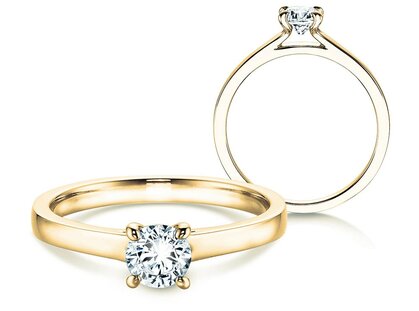 Engagement ring Modern in 18K yellow gold with diamond 0.40ct G/SI