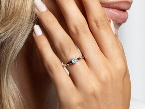 Engagement ring Modern in 14K white gold with diamond 0.50ct H/SI