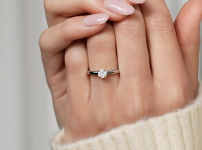Engagement ring Modern in 14K white gold with diamond 0.50ct H/SI