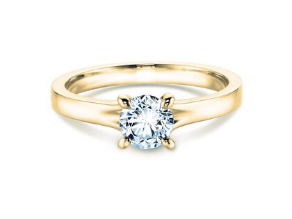 Engagement ring Modern in 9K yellow gold with lab-grown diamond 0.50ct E/VS