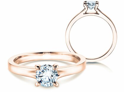 Engagement ring Modern in 14K rosé gold with diamond 0.50ct G/SI
