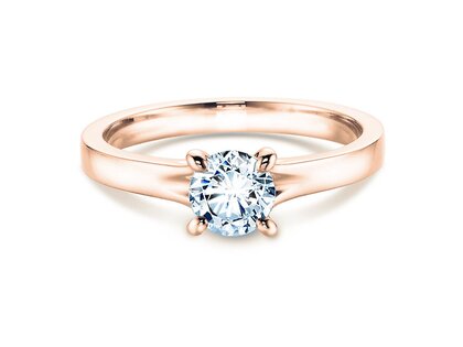 Engagement ring Modern in 14K rosé gold with diamond 0.50ct H/SI