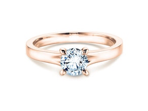 Engagement ring Modern in 14K rosé gold with diamond 0.50ct H/SI
