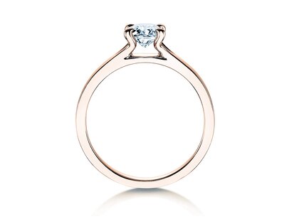 Engagement ring Modern in 14K rosé gold with diamond 0.50ct H/SI