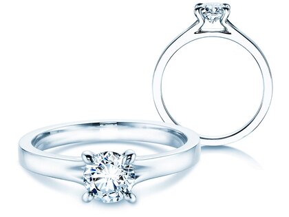 Engagement ring Modern in 14K white gold with diamond 0.50ct H/SI